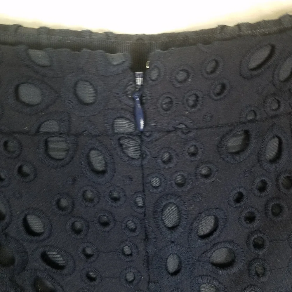 J crew the pencil skirt blue eyelet skirt